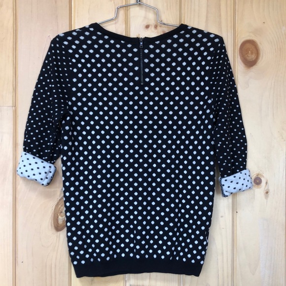 Ann Taylor Zip Back Polka Dot Pullover Sweater EUC - Picture 3 of 6
